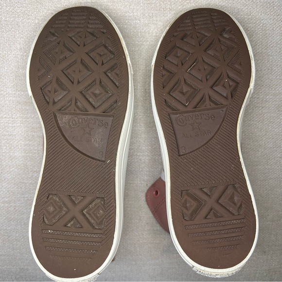 Converse  Platform Pink Leather  Fur Lining inside Sneakers Size 5 - Picture 5 of 7